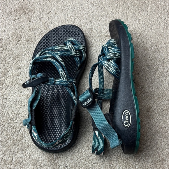 Chaoo Teal and Black Strappy Sandals Size 5 - Picture 3 of 6